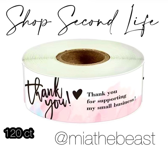 3/$20📦 120 rectangle watercolour thank you stickers for shipping - Picture 1 of 1